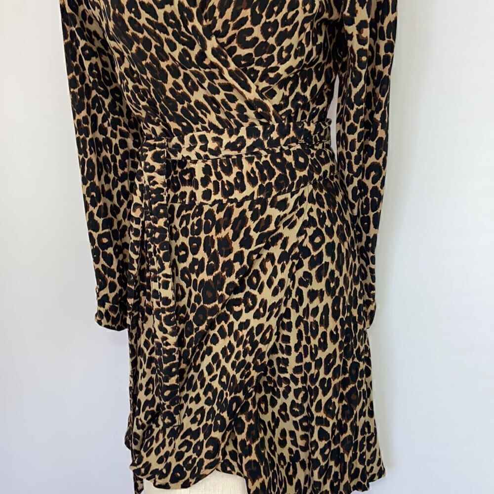 Faithfull The Brand Dress “Frida” Leopard Wrap MIDI Sz 4 Excellent Nwot! - Picture 5 of 8